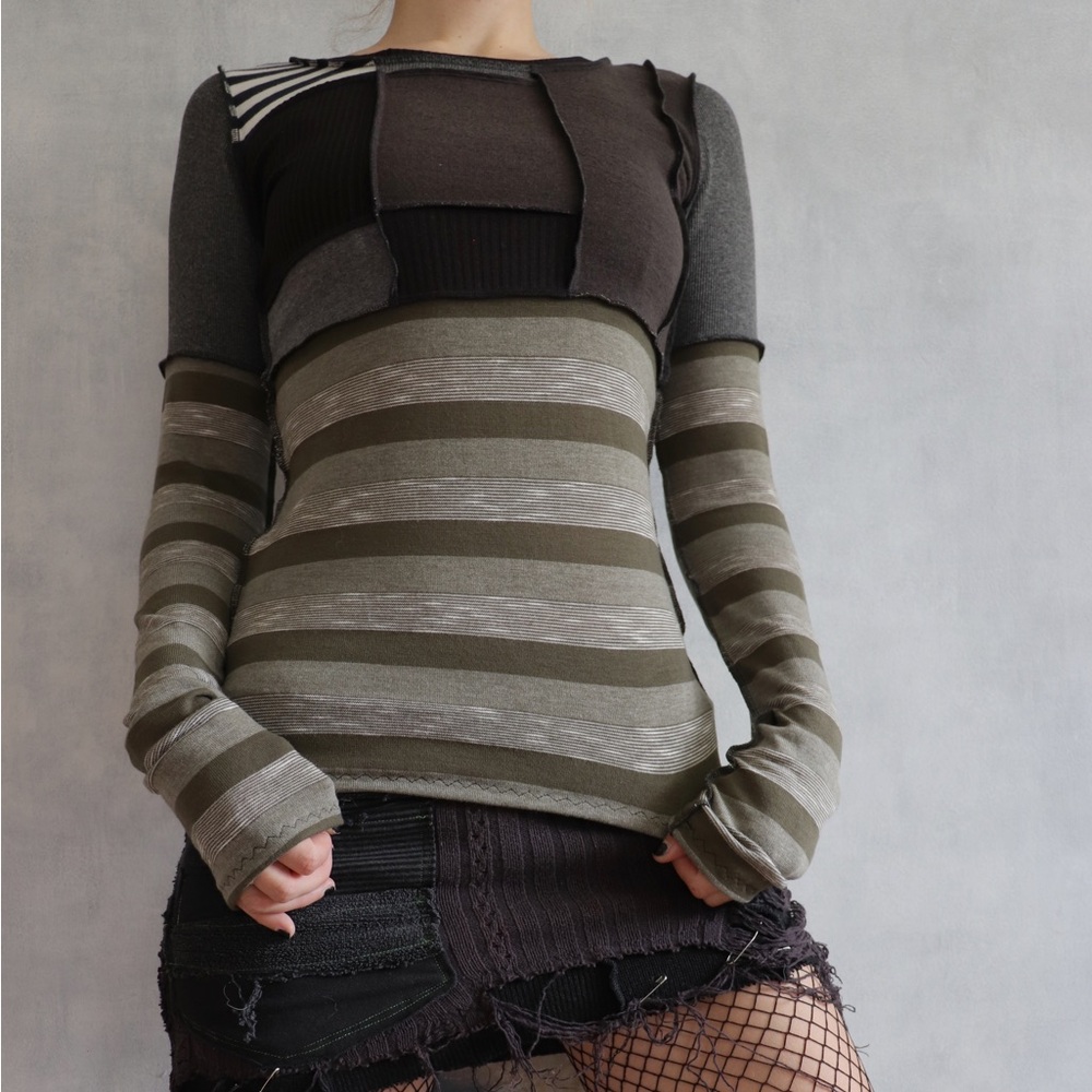 Patchwork Deadstock Obsequies Long Sleeve Shirt